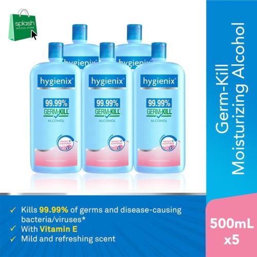Hygienix Germ-Kill Antibacterial Alcohol with Moisturizer 500ml - Set of 5