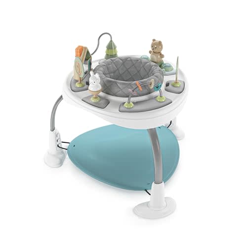 Ingenuity Spring & Sprout 2-in-1 Baby Activity Center Jumper and Table with Infant Toys - Ages 6 Months +, First Forest