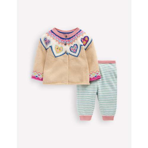 Knitted Play Set-Oatmeal Hearts