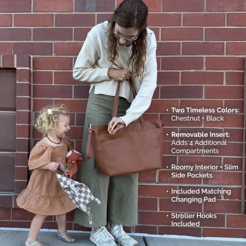 The Willow Tote | Vegan Leather Diaper Bag by Parker Baby Co.