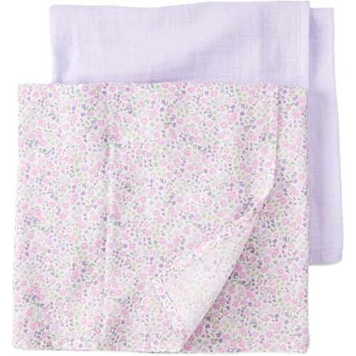 Carter's Baby 2-Pack Swaddle Blankets, Safari, One Size