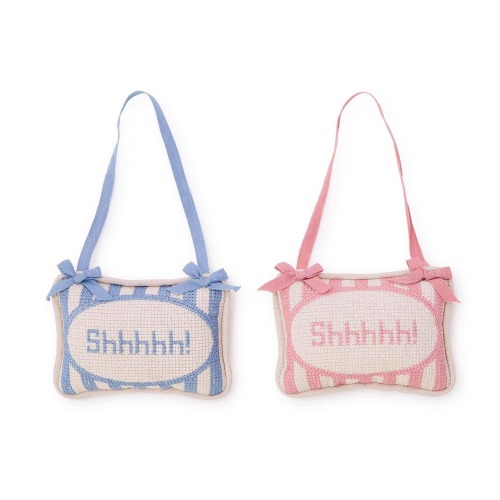 Onic Brands LLC Cupcakes & Cartwheels Two's Co. Shhhhh! Embroidered Pillow Door Hanger Décor - Cupcakes & Cartwheels Two's Co. Shhhhh! Embroidered Pillow Door Hanger Décor