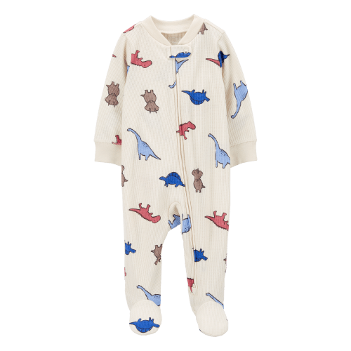 Baby Dinosaur 2-Way Zip Waffle Knit Sleep & Play Pajamas - Carter's | Carter's