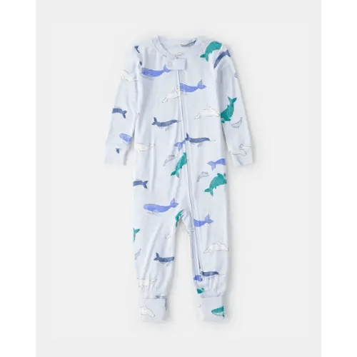 Baby Whale PurelySoft Snug Fit 1-Piece Pajama - Blue | Carter's