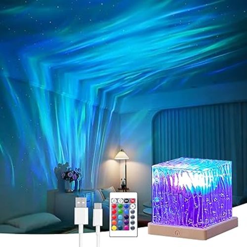 Northern Lights Projector, 16 Colors Rechargeable Aurora Light Projector & Mood Lighting Galaxy Lamp, App Remote Night Light for Bedroom, Gift for Teenage Girls Room Decor (Battery)