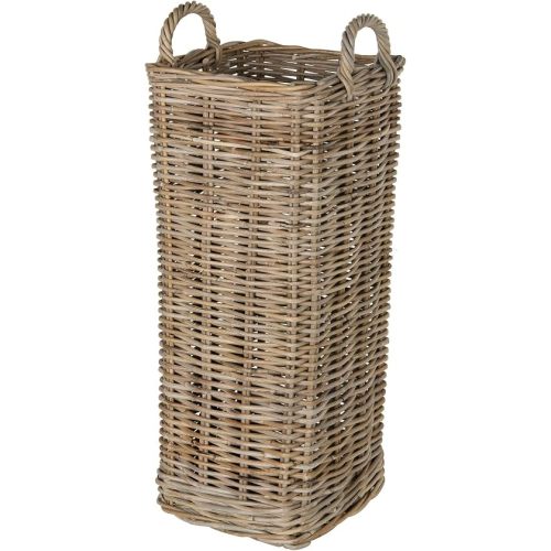 KOUBOO Kobo Square Umbrella Stand with Metal Water Catch, Gray Storage Basket Grey