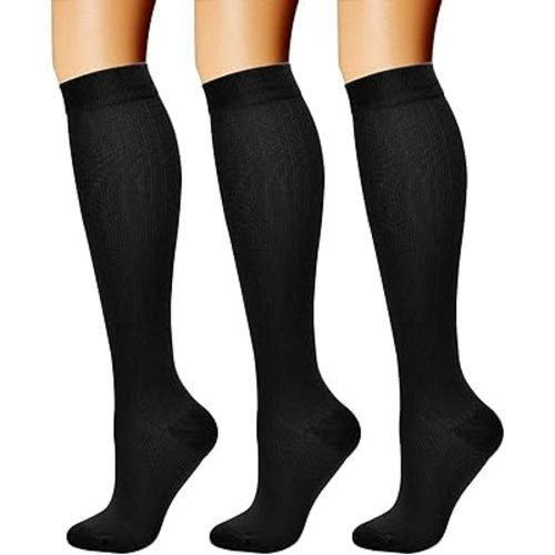 CHARMKING Compression Socks for Women & Men Circulation (3 Pairs) 15-20 mmHg is Best Support for Athletic Running Cycling