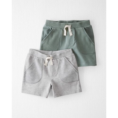 Toddler 2-Pack Organic Cotton Waffle Knit Shorts - Little Planet | Carter's