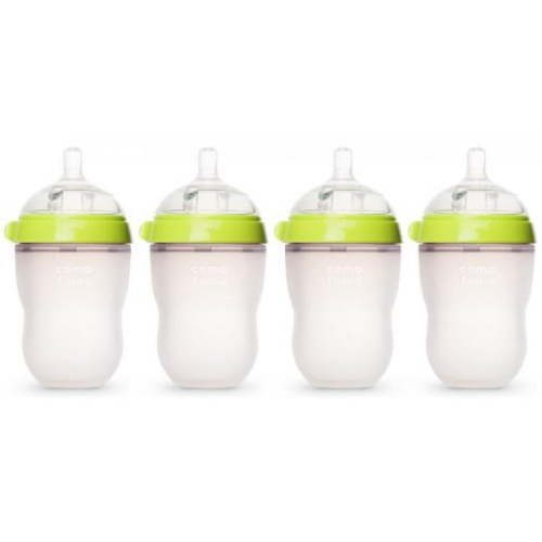 Comotomo Natural Feel 8oz. Bottle 4 Pack - Green