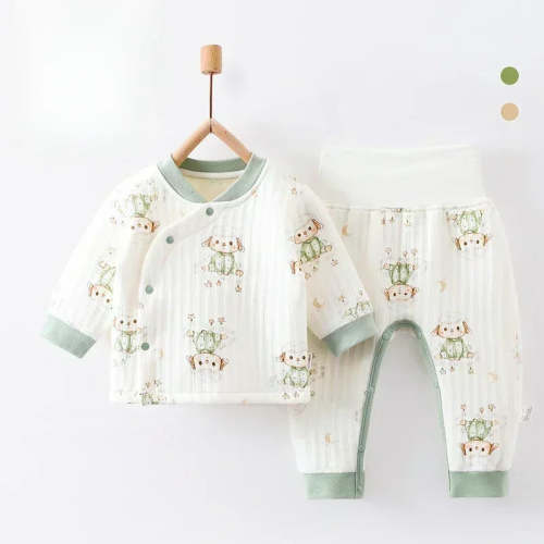 100% Cotton Warm Long Sleeve Long Sleeve Top & Pants Set- Sheep – Organic Cotton Clubs