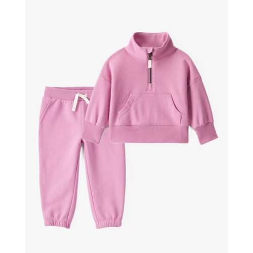 Toddler Girl 2-Piece Quarter-Zip Sweatshirt & Daydream Fleece Joggers Set - Pink - Carter's | Carter's