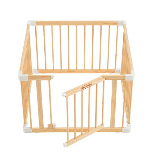 HARPPA Wooden Baby Playpen with Gate, Play Yard Fence for Toddlers, 43.3" x 43.3" x 24"