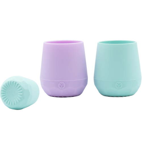 WeeSprout Silicone Baby Training Cups, Set of 2 Soft Silicone Cups, 2 oz Open Cup for Baby 6+ Months