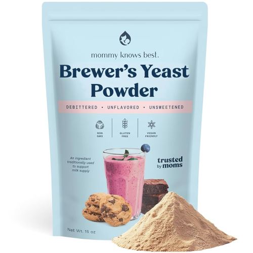 Mommy Knows Best Brewer's Yeast Powder for Breastfeeding Support, Gluten-Free, 15 oz