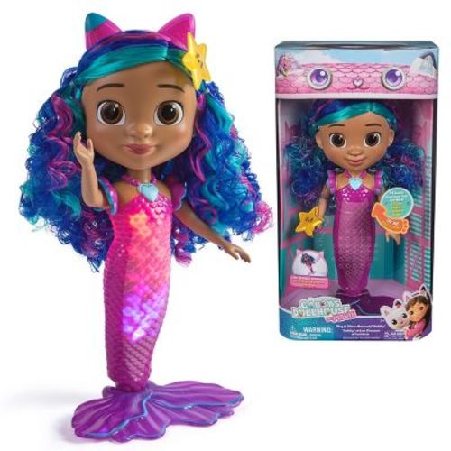 Gabby's Dollhouse: The Movie, Sing & Shine Mermaid Gabby, Waterproof Mermaid Doll, Lights & Sounds