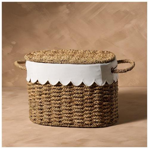 Kinkeeping Seagrass Basket With Scalloped Lining