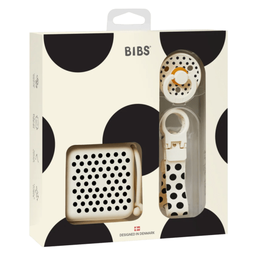 BIBS Soothe & Go Polka Gift Set | Ivory & Black