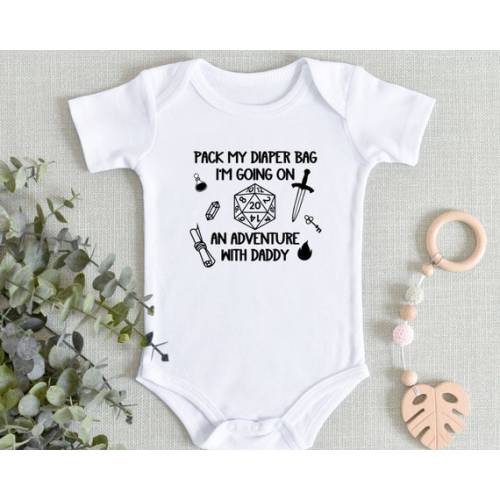 Pack My Diaper Bag I'm Going on an Adventure With Daddy Dungeons & Dragons DND Baby Gifts Gamer Baby Announcement - Etsy