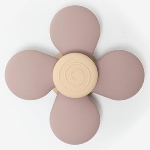 Suction Spinner Toy | Toddler Silicone Sensory Spinner Toy for Travel Play & Bath Toy (Dusty Lilac (Pinwheel))