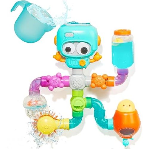 Bath Toys for Kids Ages 4-8, STEM 21 Pack | DIY Water Pipe Assembly Kit with Suction Cups | Mold-Free Educational Bath Toys | Kid&Toddler Bath Toy with Interactive Features for Cognitive Development