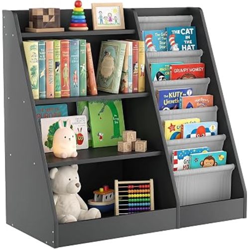 Kids Bookshelf for Bedroom, Toddler Baby Bookcase, 4-Tier