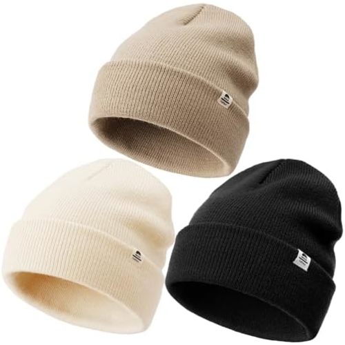 FURTALK Baby Beanie Knit Winter Hats 3 Pack for Infant Toddler Kids Skull Caps