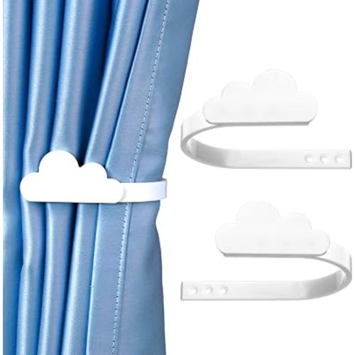 Briwooody 2 Pcs Cloud Curtain Holdbacks Acrylic White Curtain Tiebacks