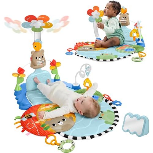 Fisher-Price 3-in-1 Kick & Sway Gym | Baby Playmat & Sensory Activity Toys, Nonelectronic Developmental Play, Newborn Infants Ages 0+ Months
