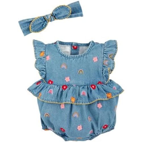 Mud Pie unisex-baby Mud Pie Baby Girl Rainbow Flower Emb Bubble;