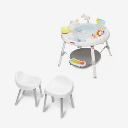 Skip Hop 3-Stage Activity Center and Kid Chairs Bundle - Silver Lining Cloud
