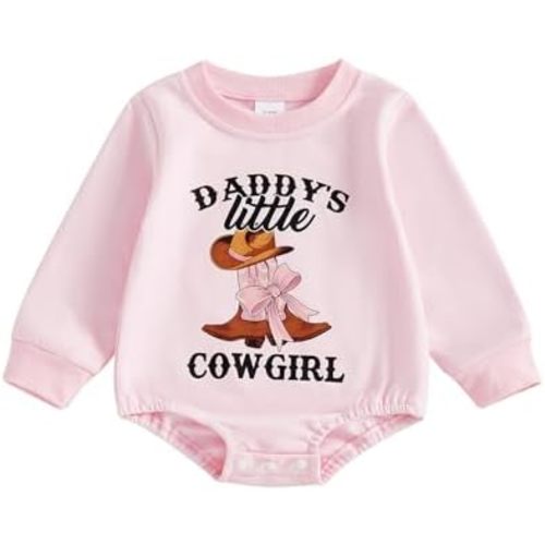 Daddys Cowgirl Baby Clothes Western Onesie Newborn Infant Long Sleeve Romper One Piece Winter Clothes