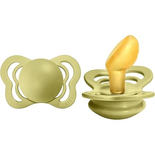 BIBS Pacifiers - Couture Collection | BPA-Free Baby Pacifier | Made in Denmark | Set of 2 Meadow Color Premium Soothers | Size 0-6 Months