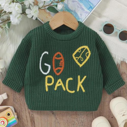 Go Pack Football Baby Sweater Hand-Knitted, Super Bowl Baby Sweater, Game Day Gift  Toddler Pullover Sports-Themed Baby Gift Outfit