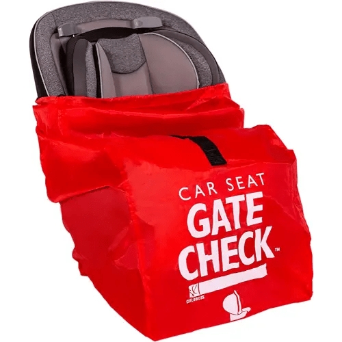 J.L. Childress Gate Check Bag for Car Seats - Travel Bag for Airplane, Fits All Baby & Infant Car Seats, Airport Accessories for Gate Check, Flying Essentials, AirTag Compatible - Red