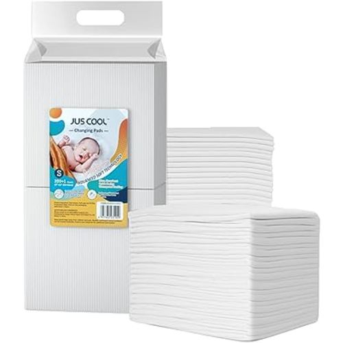 JUS COOL Baby Disposable Changing Pads, 13”x 18”(200+1 Count) Underpads Portable Diaper Changing Pads, Soft Bed Pads Ultra Absorbent and Waterproof