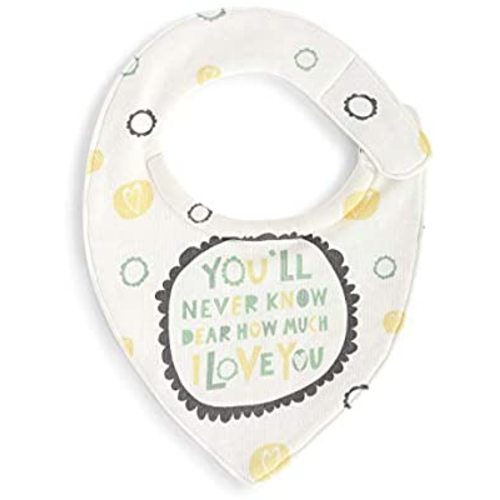 DEMDACO You'll Never Know Dear How Much I Love You Baby's One Size Cotton Absorbent Velcro Closure Drool Buster Bib