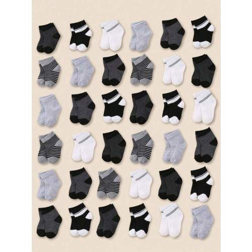 24/12/1 Pair Minimalist Striped Casual Elastic Socks. This Short Sock Is Suitable For Men, Women And Babies. Fashionable And Versatile, Suitable For All Seasons. Minimalist And Versatile Style, Matching All Outfits, Suitable For 0-3 Years Old Babies, Dail