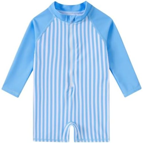uideazone Baby Toddler Boys Zipper Rash Guard Swimsuit UPF 50+ One Piece Beach Swimwear Bathing Suits 3-36 Months