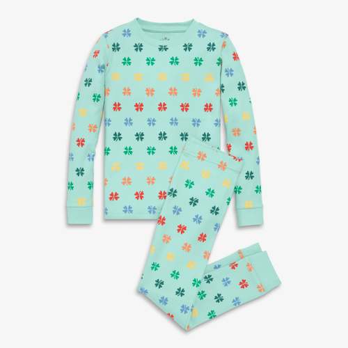 Kids organic rainbow clovers PJ set | Primary.com