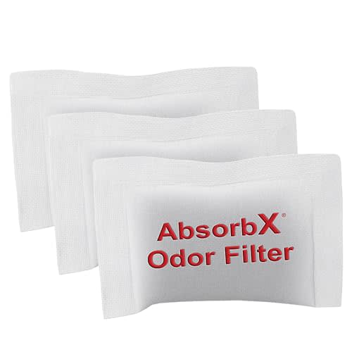 iTouchless AbsorbX 3-Pack Trash Can Odor Filter, All-Natural Activated Charcoal Deodorizer for 8 Gallon and Larger iTouchless Trash Cans with Filter Compartment
