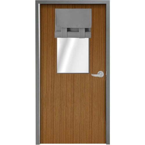 WdFour Classroom Door Window Cover,Blackout Shades for Classroom Windows and Doors，Privacy,Room Darkening Design Blocks Views, Classroom Window Cover Lockdown. 12W x 30L Inches, 1 Panel, Light Gray.