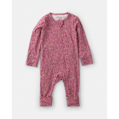 Baby Girl Floral PurelySoft™ 2-Way Zip Sleep & Play Pajamas - Pink | Carter's
