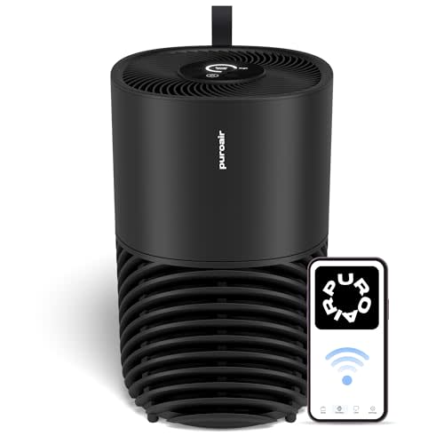 PuroAir 130i Smart Air Purifiers for Home Pets Allergies - HEPA + CarbonTech Filter up to 500X Stronger - Cleans Air Fast - Quiet Sleep Mode, Small Room Air Purifiers for Bedroom, Baby, Office, Dorm