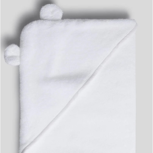 Organic Hooded Baby Towel with Ears (White) – Parachute Home