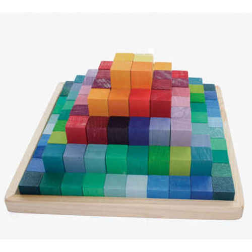 Grimm's Wooden Toys | Small Stepped Pyramid 100 Pieces