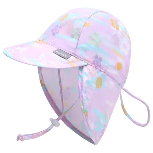 Duoyeree UPF 50+ Baby Sun Hat, Ear & Neck Protection for Toddlers | Ear & neck UV coverage, anti-drop drawstring, breathable fabric, packable lightweight hat for toddler summer outside
