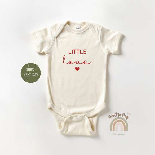 Little Love Baby Apparel, Baby Love Bodysuit, Valentine's Day Baby Outfit, Pregnancy Announcement to Husband, First Valentine's Day Apparel