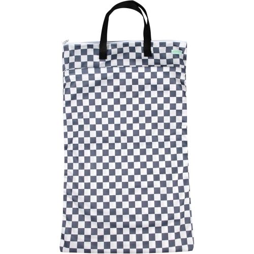 wegreeco Reusable Hanging Wet Dry Cloth Diaper Bag (Checkerboard Grey)