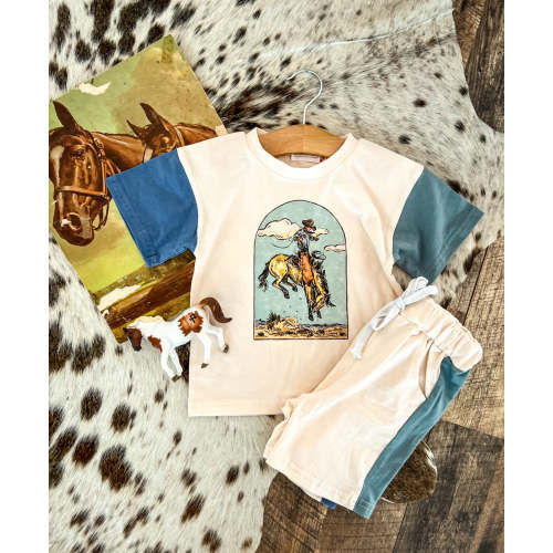 Cody Buckaroo Color Block Short Set – theFRINGEDpineapple