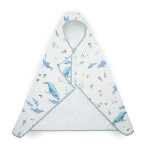 Toddler Hooded Towel - Whales